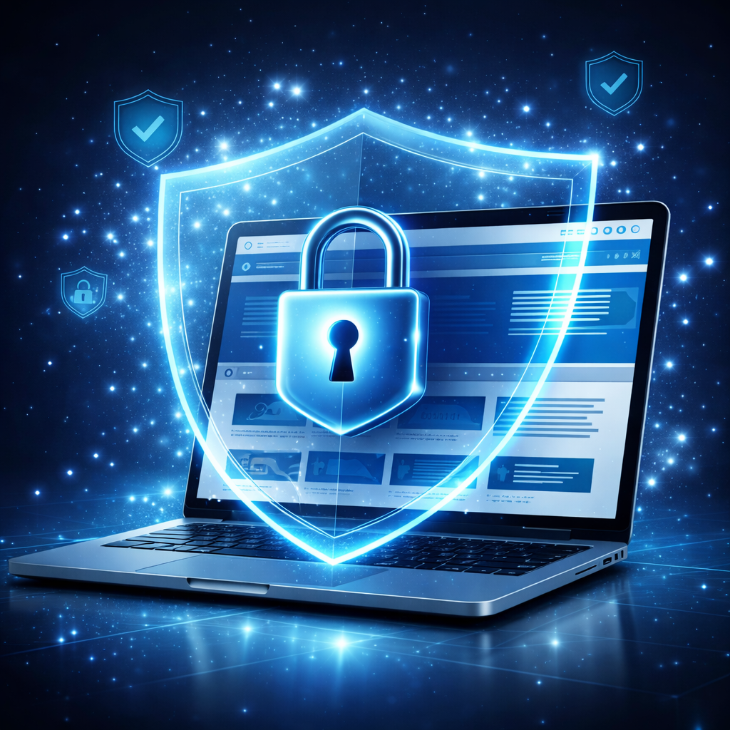 website with protective barrier