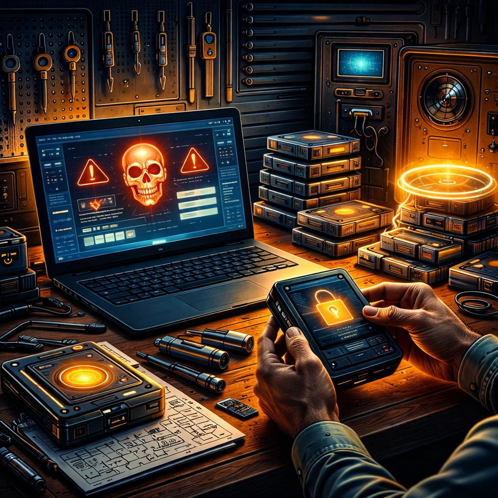 Visual concept for an article titled "Essential Backup and Recovery Strategies for Hacked Websites"